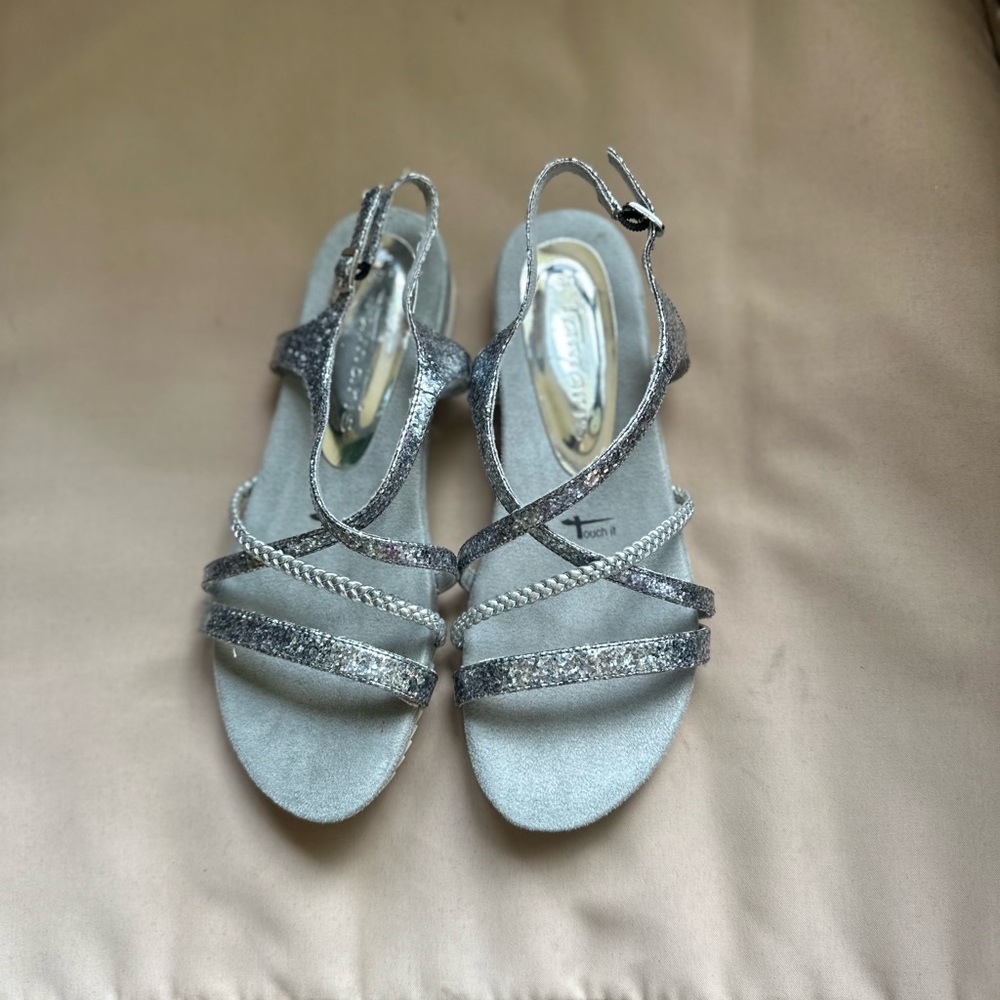 Elegant Silver Strappy Sandals